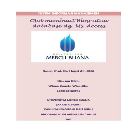 15. SIM, Winne Zaneta Wirastika, Hapzi ali, Opsi membuat Blog atau database d...