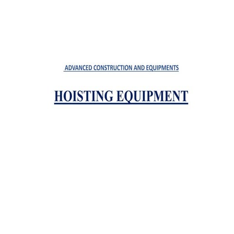 HOISTING EQUIPMENT 