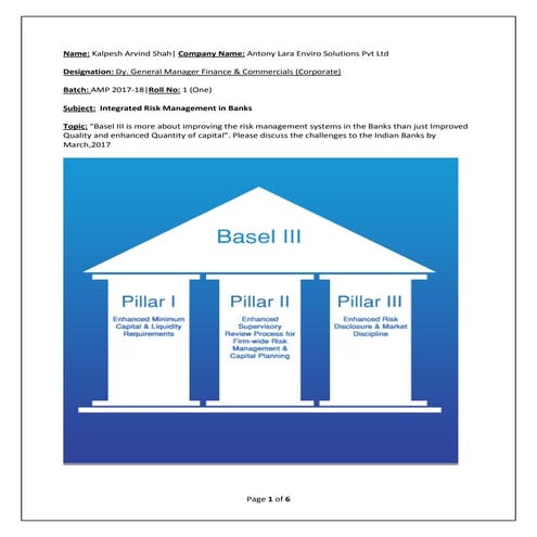 integrated risk management in banks | PDF