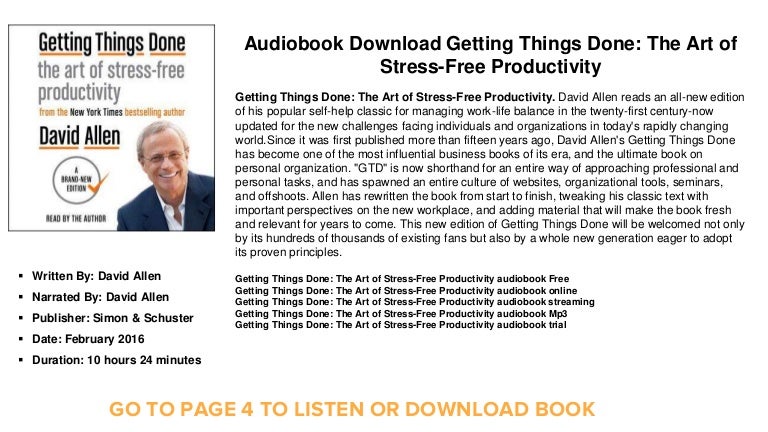 Audiobook Download Mp3 Getting Things Done Getting Things Done Audi