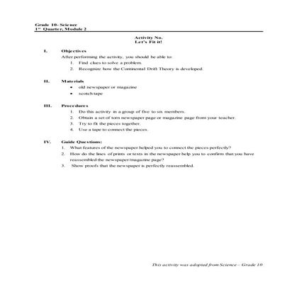 15.1 activity and rubrics
