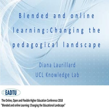 [OOFHEC2018] Day 1 KEYNOTE Diana Laurillard: Blended and Online Learning - Ch...