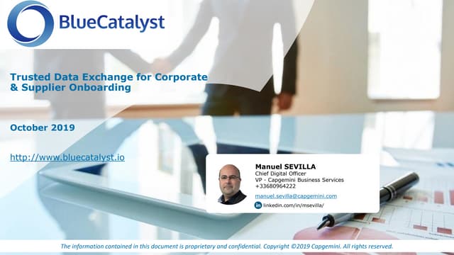 BizDay: Trusted Data Exchange for Corp and Supplier Onboarding, Capgemini