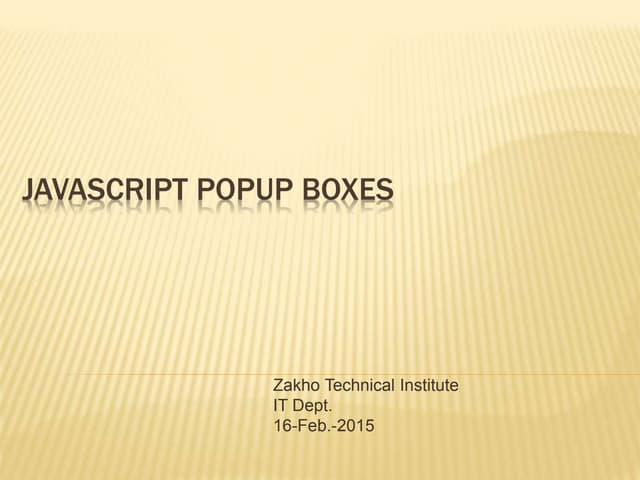 Message Box in JS