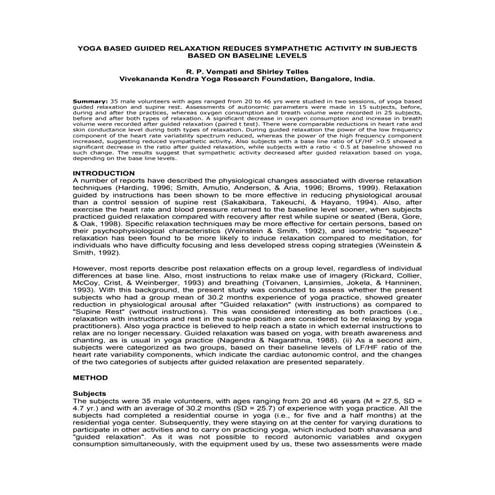 Comparative immediate effect of different yoga asanas on heart rate and ...