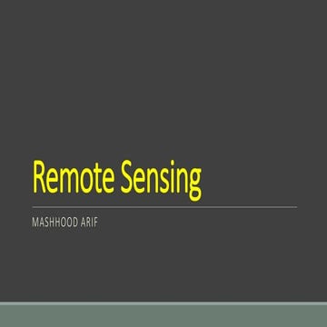 Remote sensing