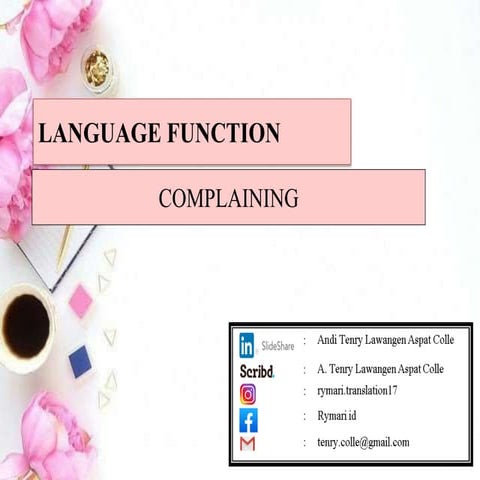 LANGUAGE FUNCTION : COMPLAINING