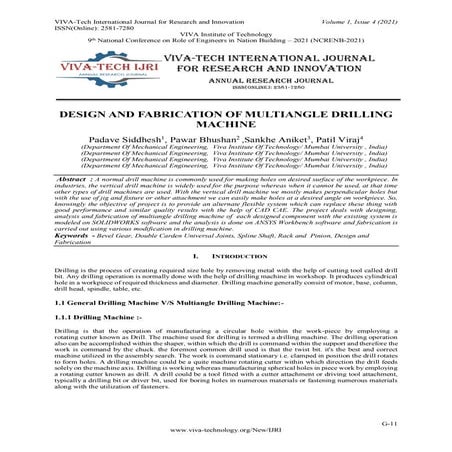 DESIGN AND FABRICATION OF MULTIANGLE DRILLING MACHINE | PDF