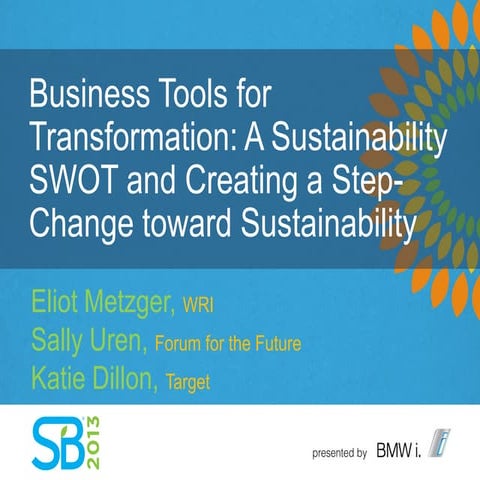 Business Tools for Transformation: A Sustainability SWOT and Creating a Step-...