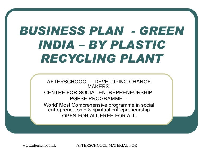 recycling business plan template