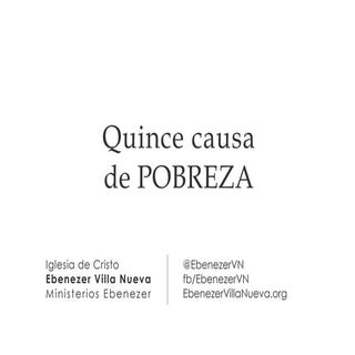 Quince causas de pobreza