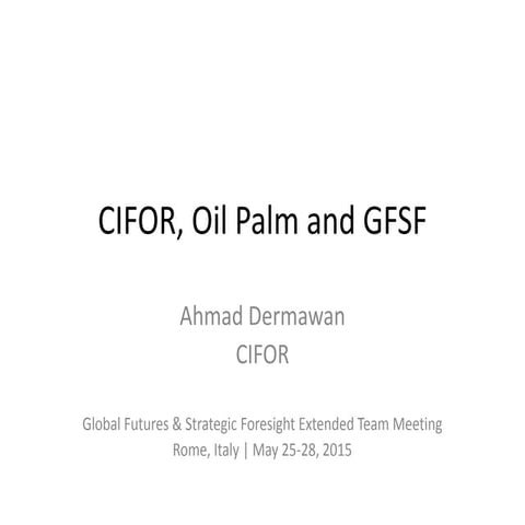 15 cifor an overview of cifor works related to gfsf