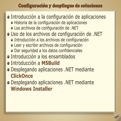 Framework .NET 3.5 15 Configuración y despliegue de soluciones