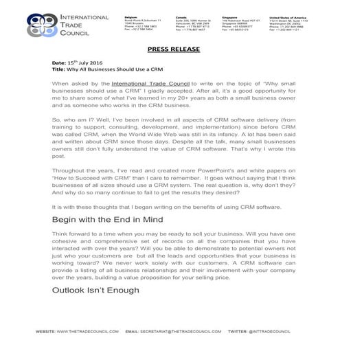 Why All Businesses Should Use a CRM