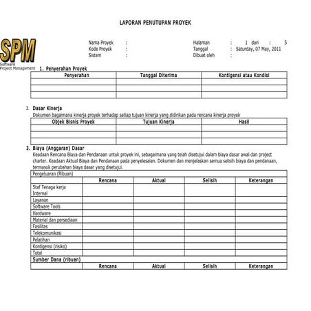 15 laporan penutupan proyek