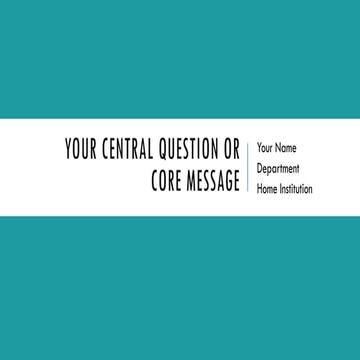 A 15-Minute Science Presentation Template