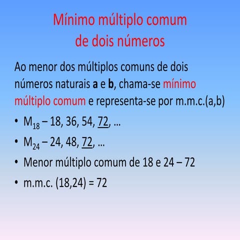 15 mínimo múltiplo comum | PPTX