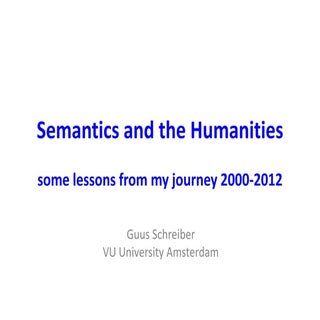 Semantics and the Humanities: some ...