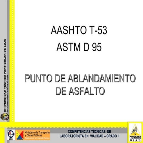 Punto de ablandamiento de Asfaltos