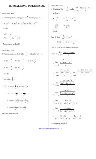 15. soal soal diferensial