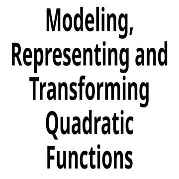 15 - Vertex Form of a Quadratic Function