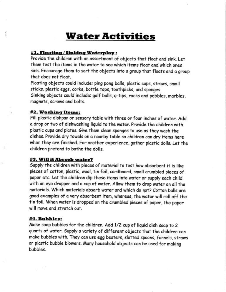 15 water activities