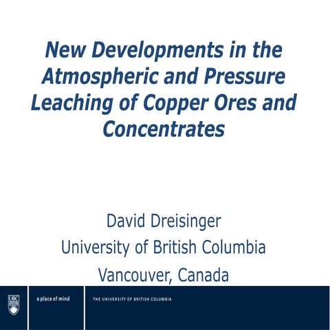 PERUMIN 31: The Hydrometallurgical Treatment of Copper Concentrates: An Alter...