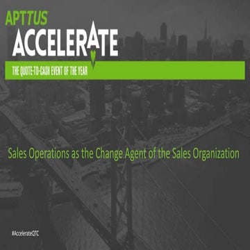 Sales Operations as the Change Agent of the Sales Organization