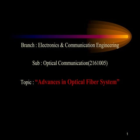 Advances in optical fiber communication