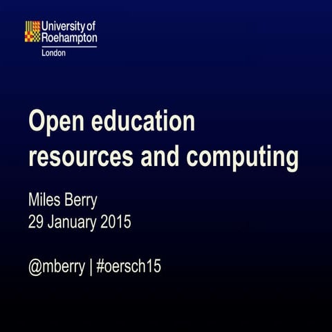 OER Schools Conference - Miles Berry 