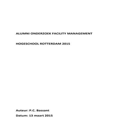 Rapportage alumnionderzoek FM 2015