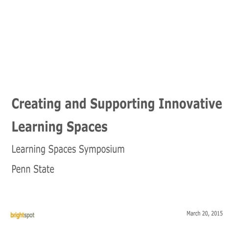 Learning Spaces Symposium: Creating and Supporting Innovative Learning Spaces