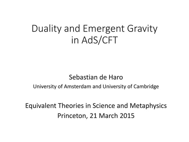 Princeton conference Equivalent Theories in Physics and Metaphysics
