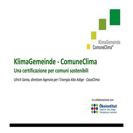 Presentazione ComuneClima 