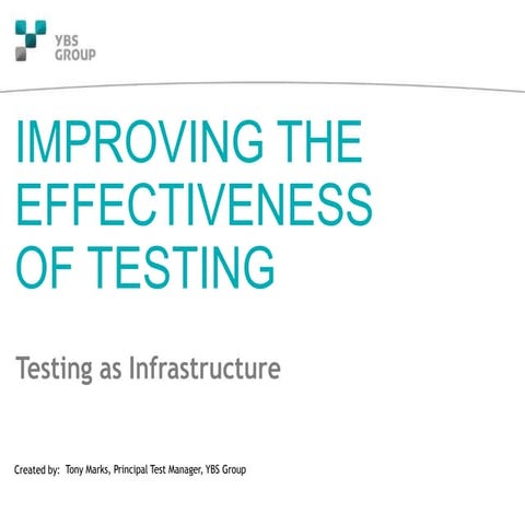 Testing as Infrastructure