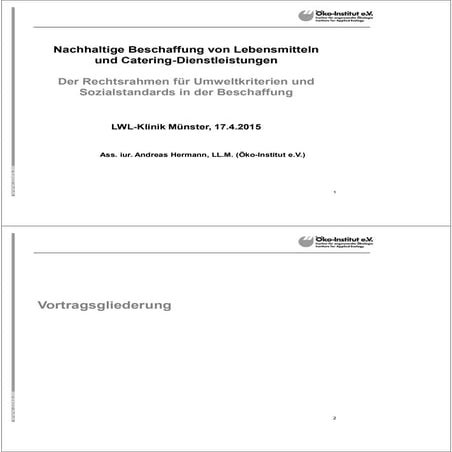 Nachhaltige Beschaffung von Lebensmitteln und Catering-Dienstleistungen