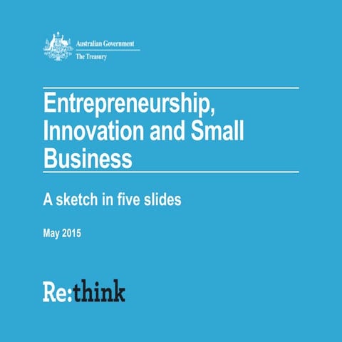 Entrepreneurship, Innovation and Small Business - a sketch in five slides