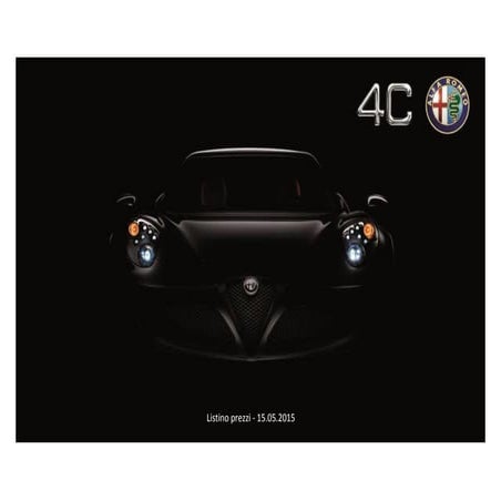 Alfa Romeo 4C Coupè Spider Listino Italia