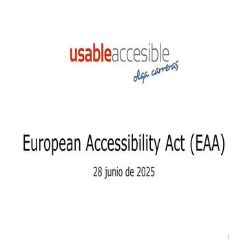 European Accessibility Act (EAA) - Ley 11/2023 de trasposición española