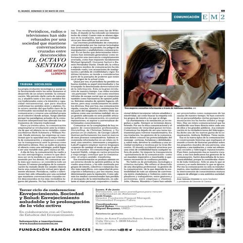 Tribuna sobre El Octavo Sentido en El Mundo