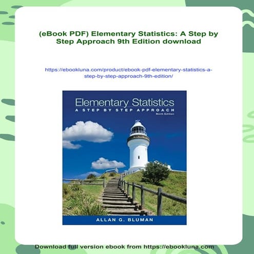 (eBook PDF) Elementary Statistics: A Step by Step Approach 9th Edition