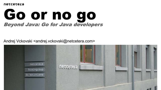 Beyond Java: Go for Java developers
