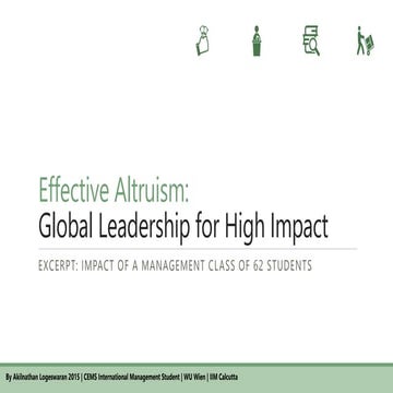 Effective Altruism: Global Leadership for High Impact