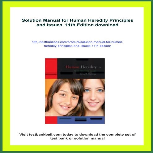 Solution Manual for Human Heredity Principles and Issues, 11th Edition ...