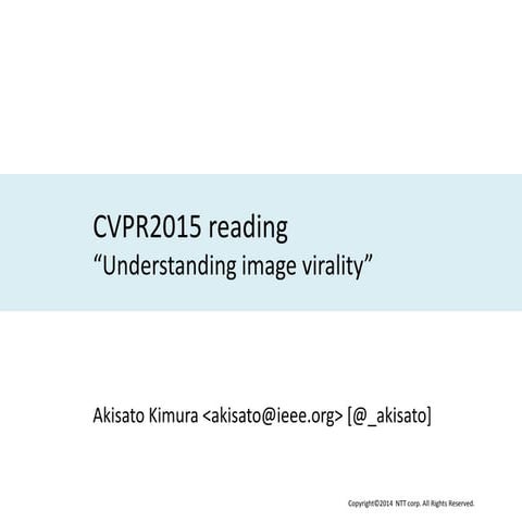 CVPR2015 reading "Understainding image virality" (in Japanese)