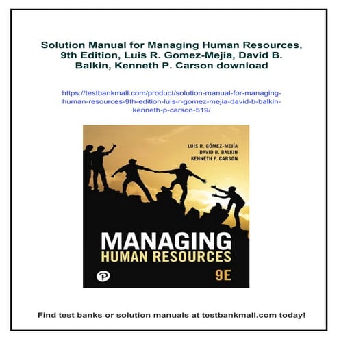 Solution Manual for Managing Human Resources, 9th Edition, Luis R ...