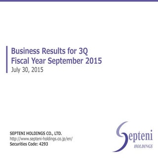 【SEPTENI HOLDINGS CO.,LTD.】Business...