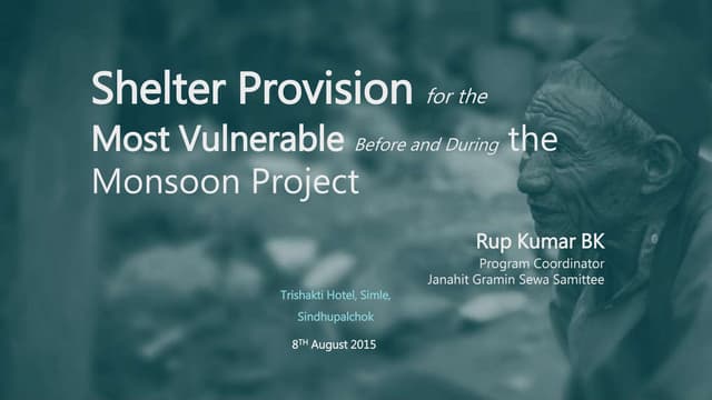 Temporary Shelter Support for Earth...