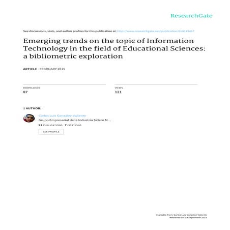 EMERGING TRENDS ON THE TOPIC OF INFORMATION TECHNOLOGY  IN    THE    FIELD   ...