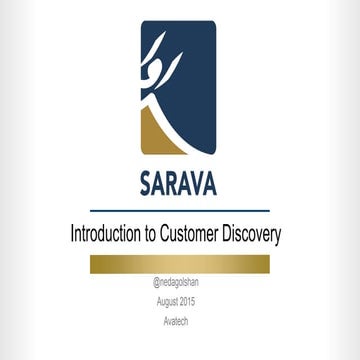 Introduction to customer discovery  open workshop for avatech - Sep 2015